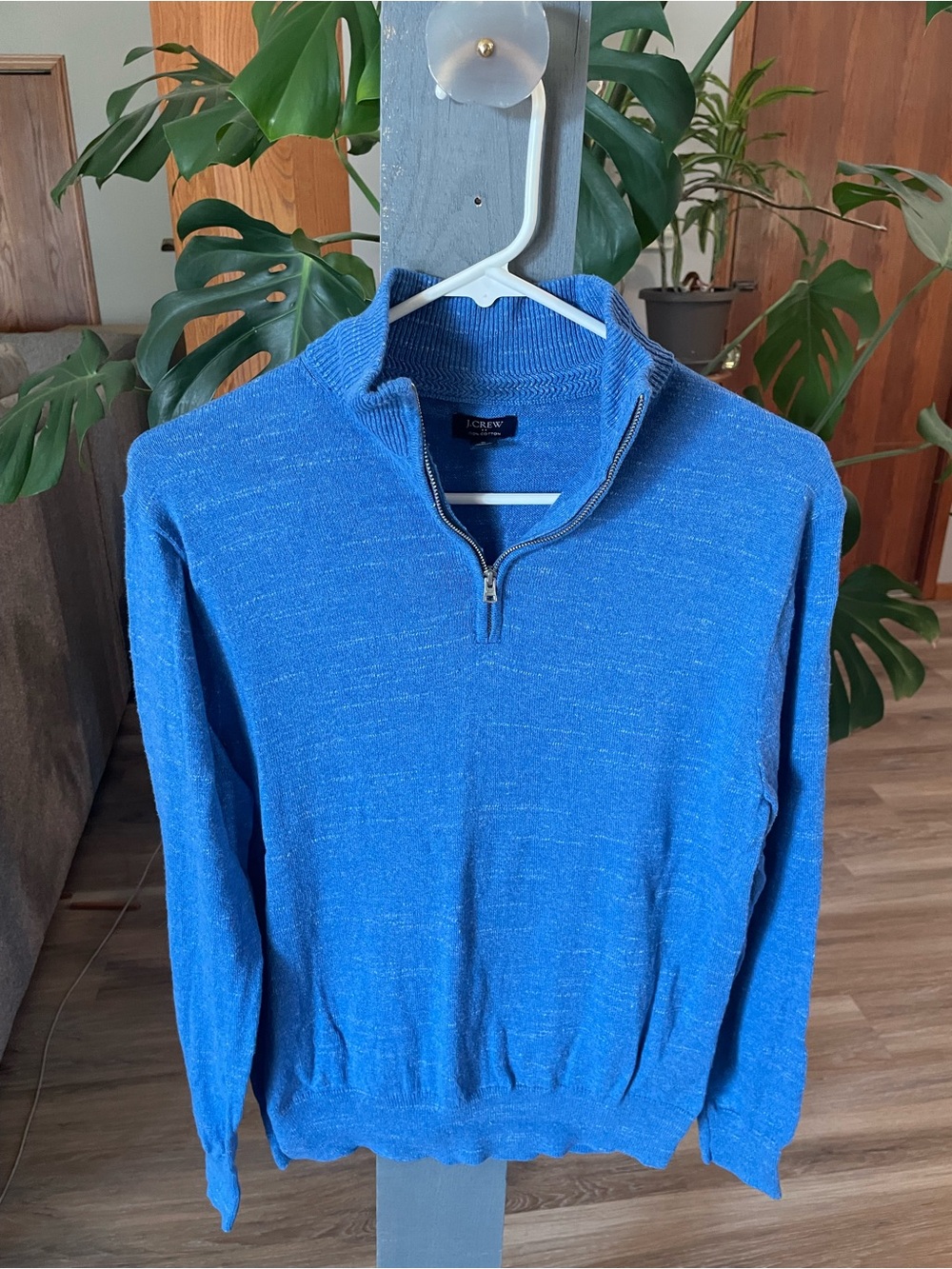 J. Crew Bright Blue Half-Zip Sweater